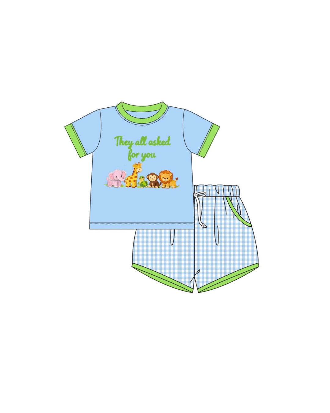 PRE ORDER - Hazel Blue They All Asked For You Embroidered Short Set
