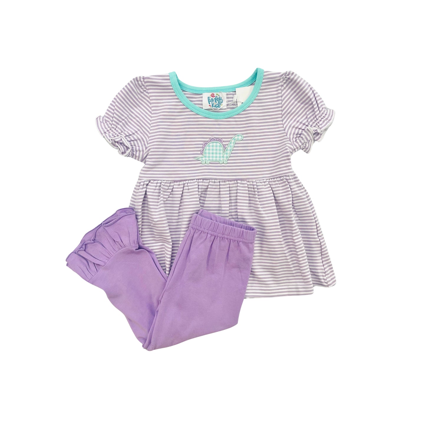 Funfetti Kids Girl Dinosaur Applique Pant Set