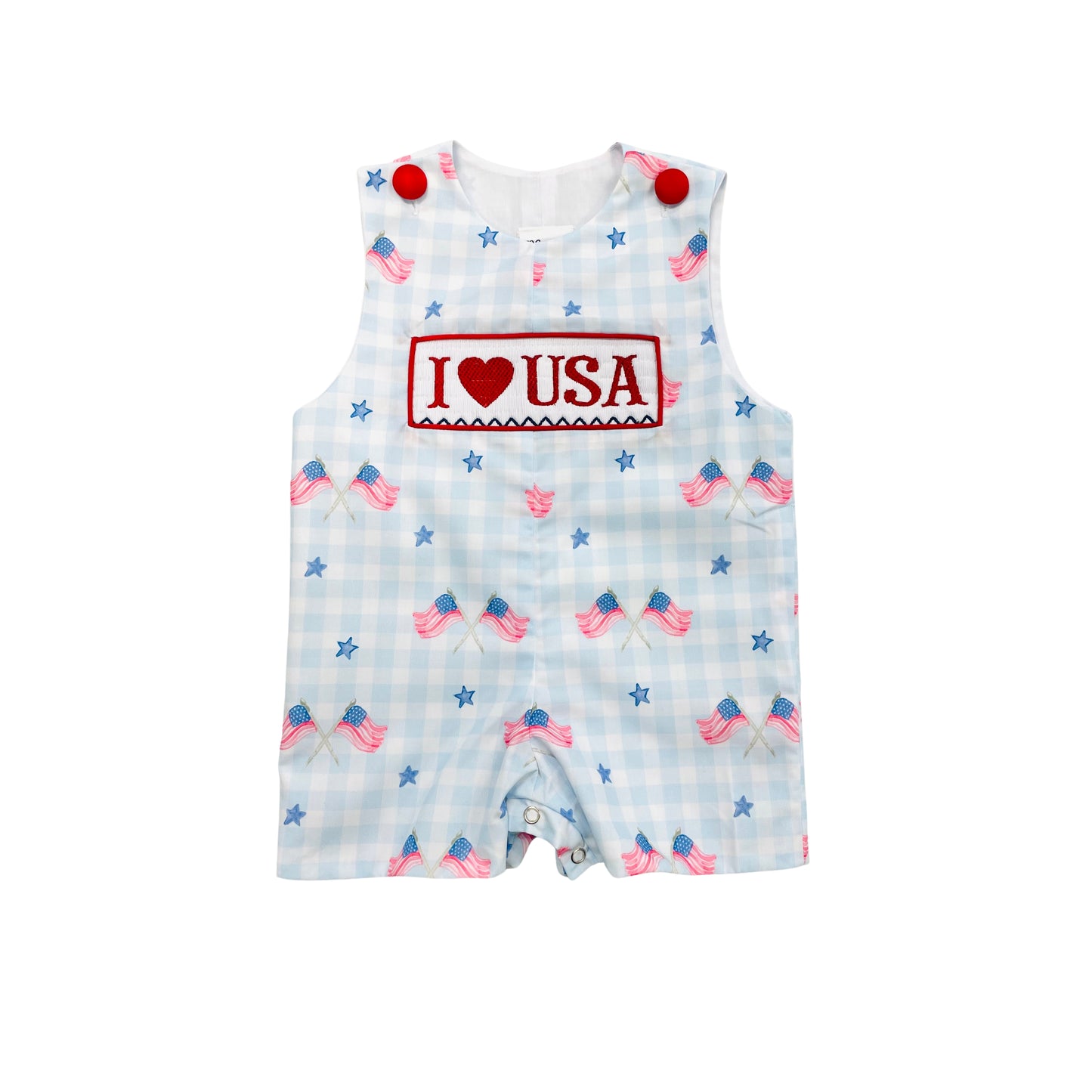 Elizabeth Ann Boys Hand Smocked "I Love USA" Jon Jon