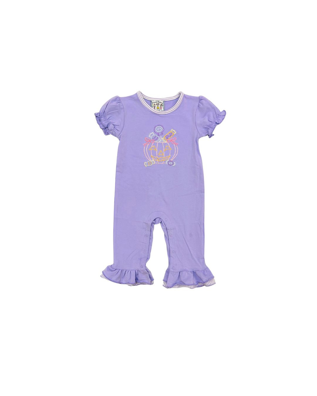 Three Sisters Purple Trick or Treat Romper
