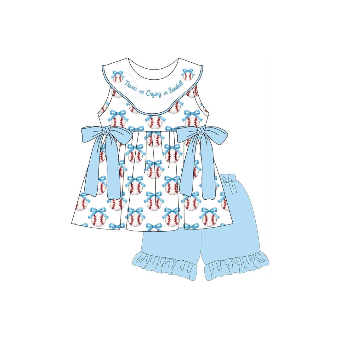 PRE ORDER - Funfetti Kids Theres no Crying in Baseball Short Set