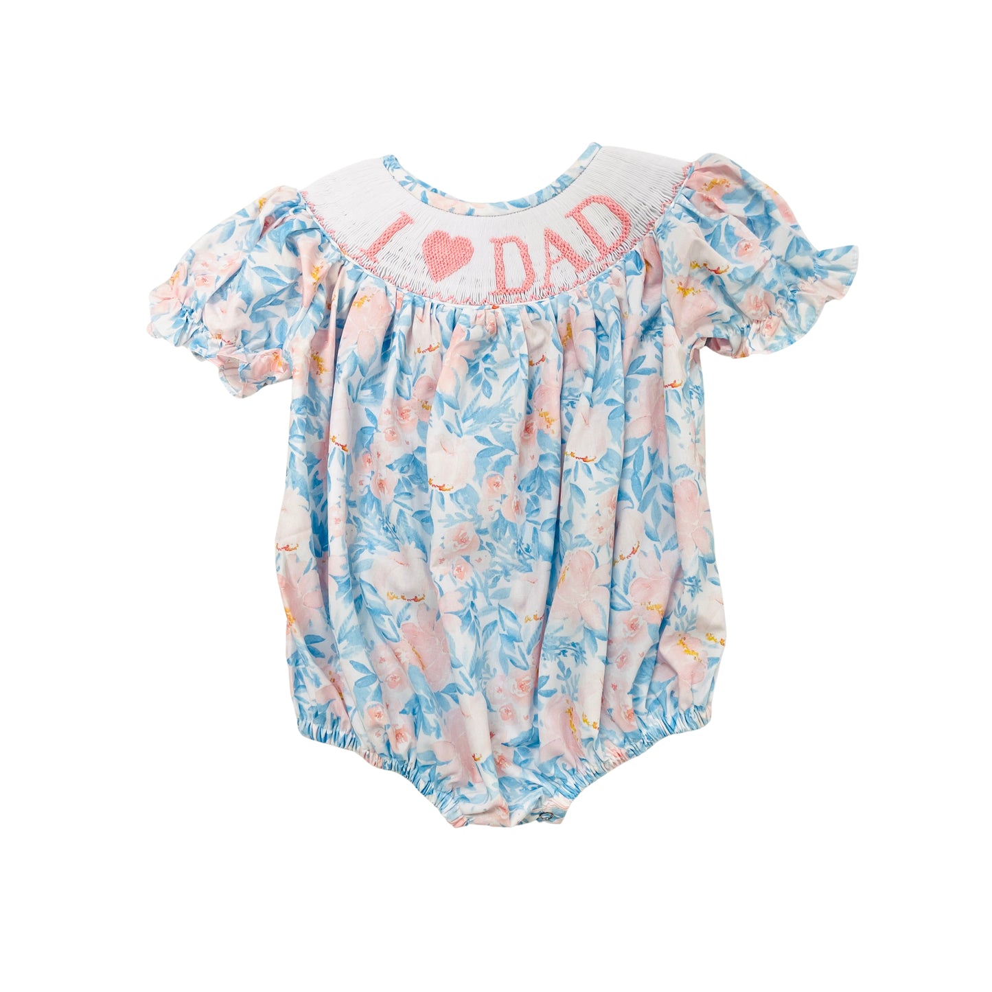 Elizabeth Ann Girls "I Love Dad" Smocked Floral Bubble