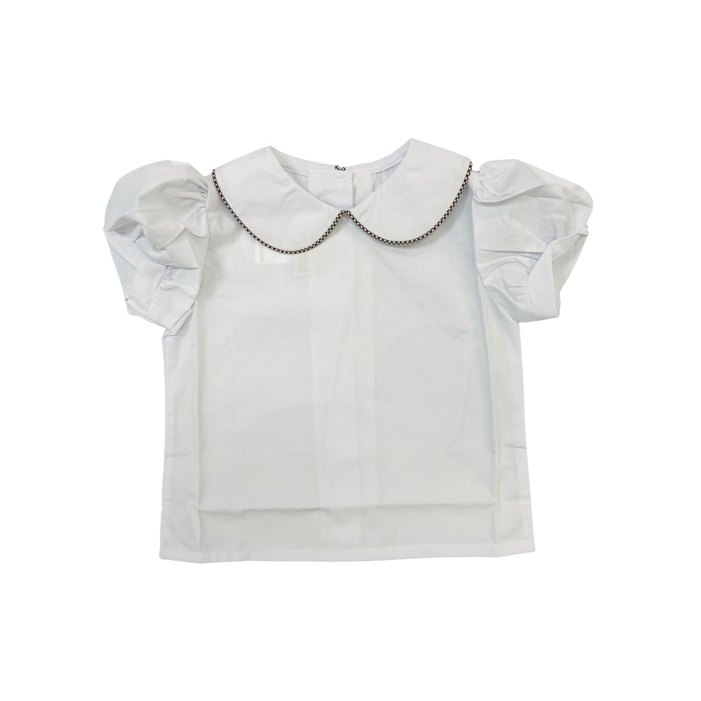 Castles & Crowns Girl Peter Pan Collared Shirt - Brown/White