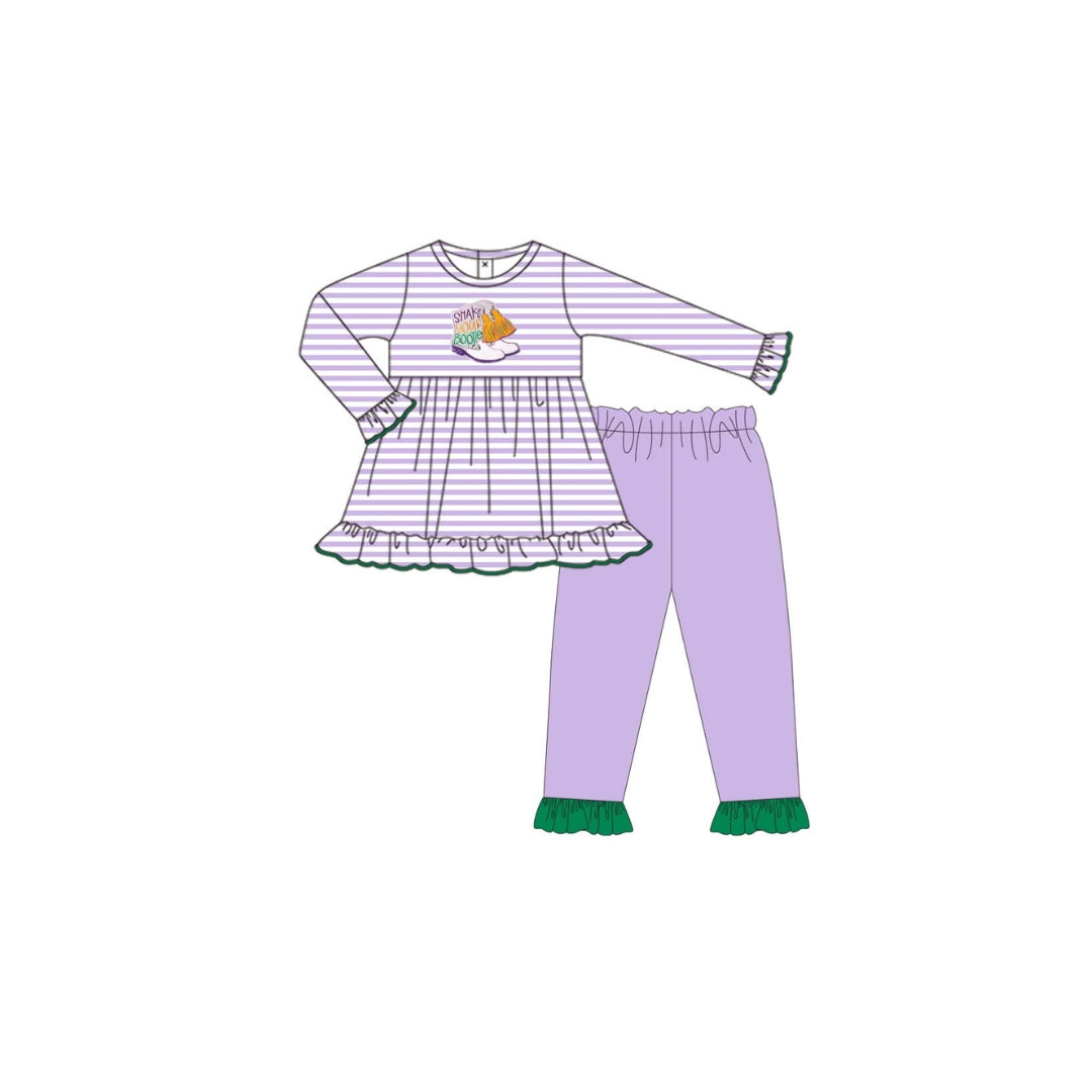 PRE ORDER - Funfetti Kids Shake Your BOOTies Applique Ruffle Legging Set