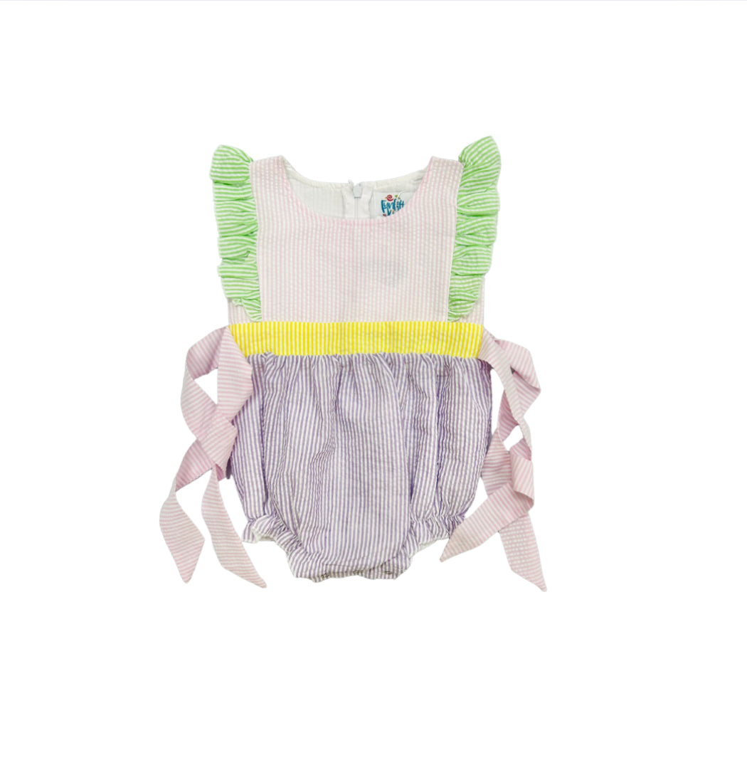 Funfetti Kids Pastel Seersucker Colorblock Bubble