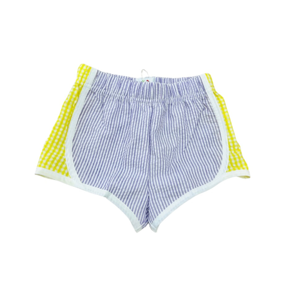 Purple Seersucker/Yellow Gingham Active Short