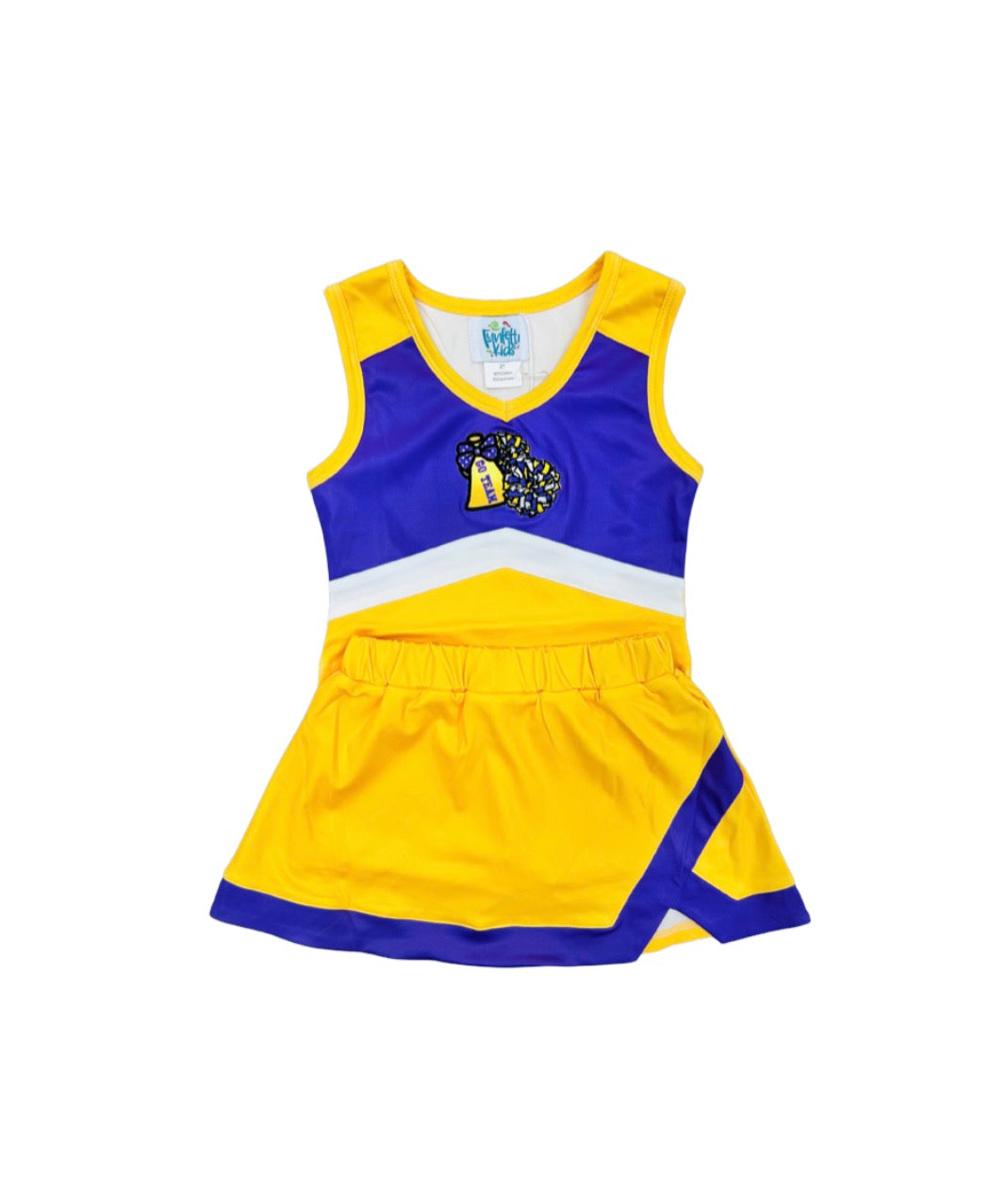 Funfetti Kids Purple/Gold Cheer Skort Set