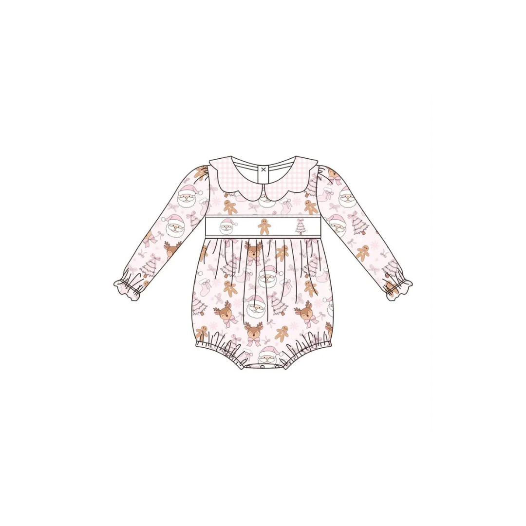 PRE ORDER - Funfetti Kids Pink Santa & Friends Embroidered Bubble