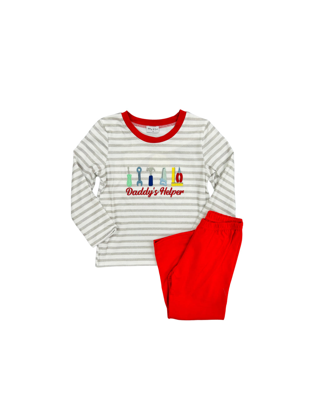 Grey Stripe Daddys Helper Tool Pant Set