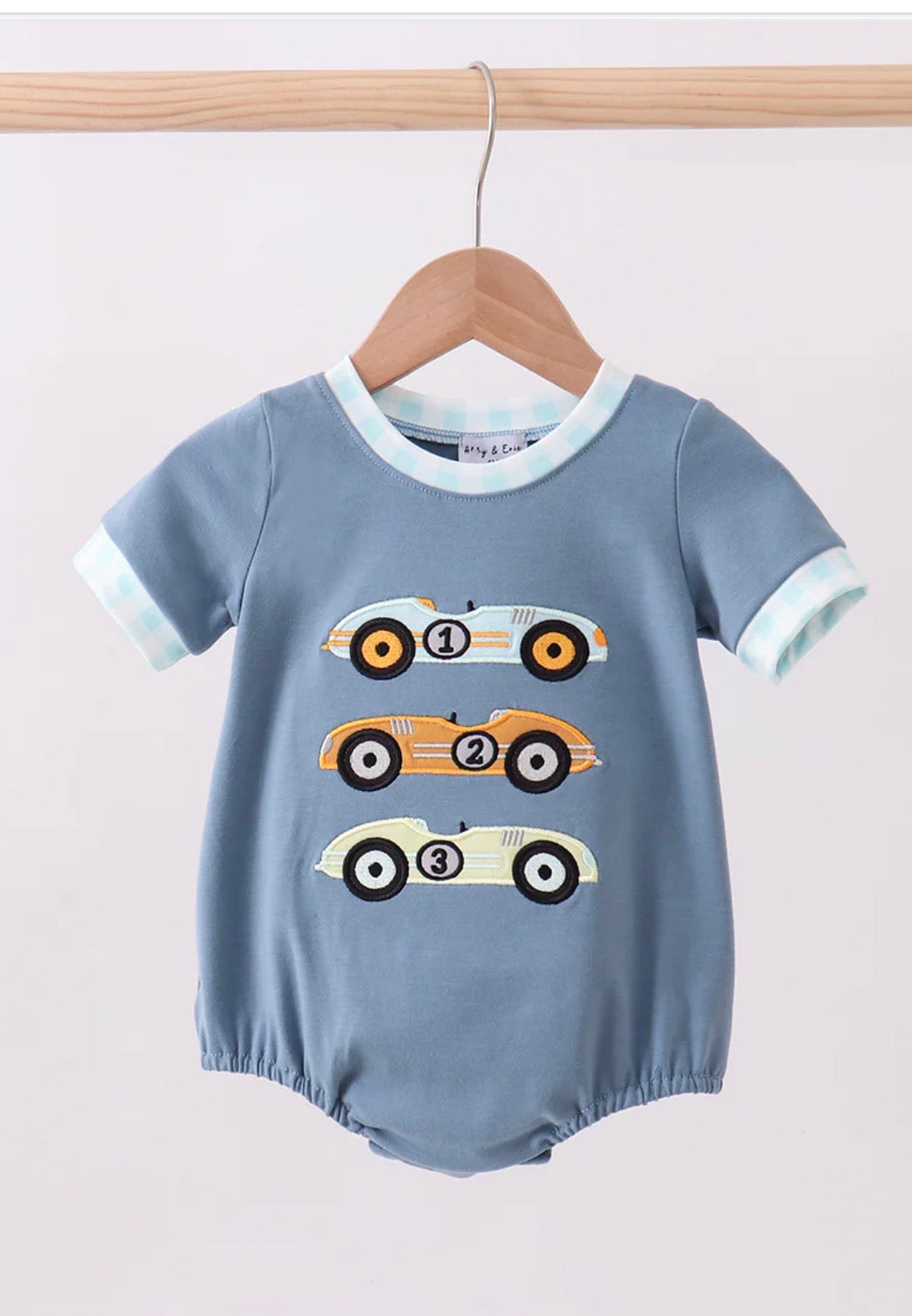Race Car Applique Bubble