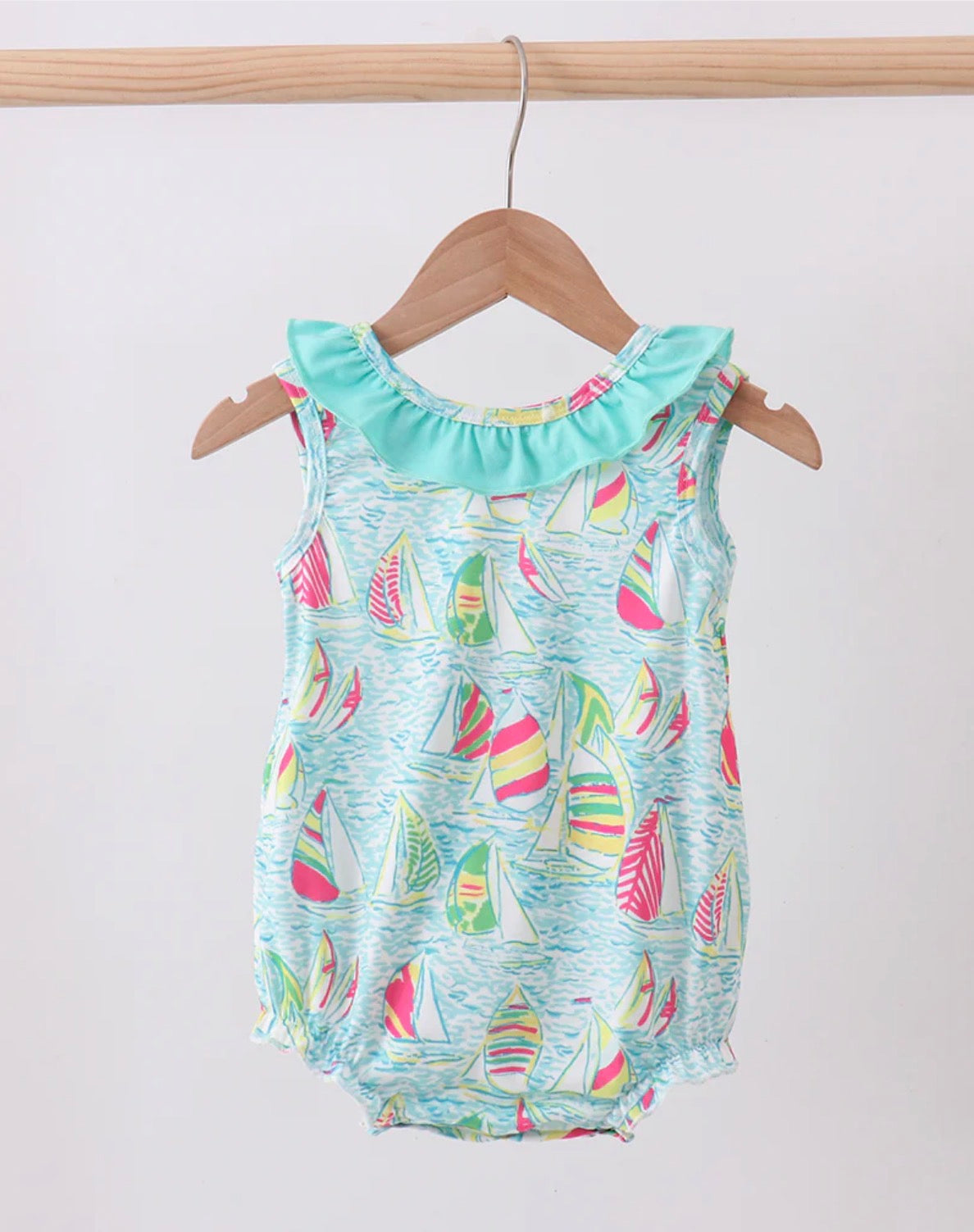 Turquoise/Pink Sailboat Print Bubble