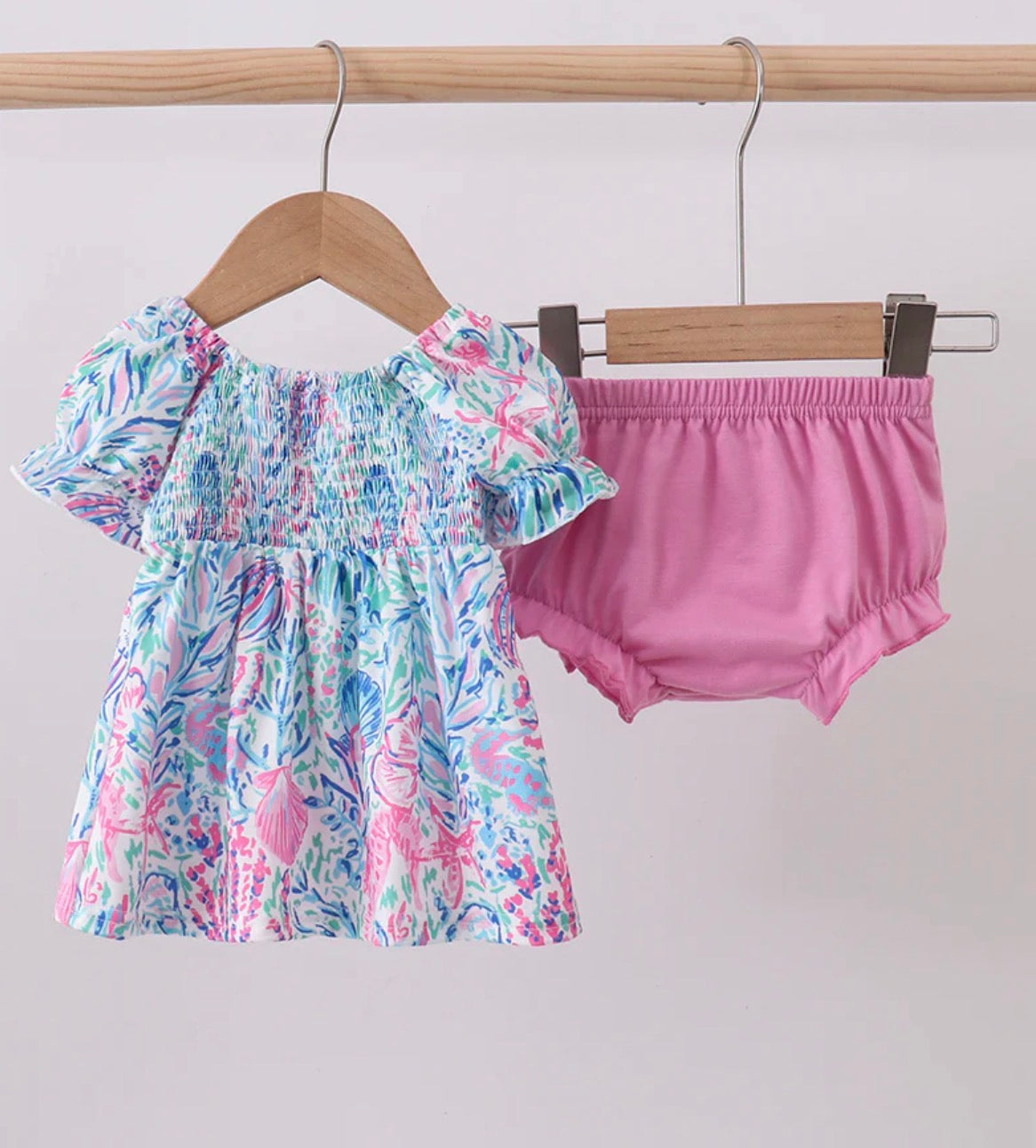 Multi Color Shell Print Bloomer Set