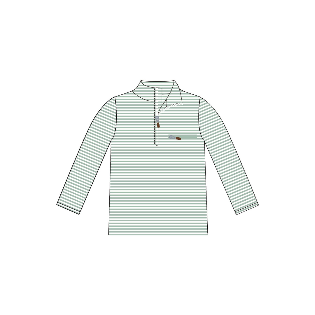 PRE ORDER - Hazel Blue Sage Stripe Pullover