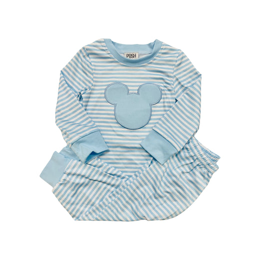 POSH Boy Blue Mouse Stripe Lounge Set