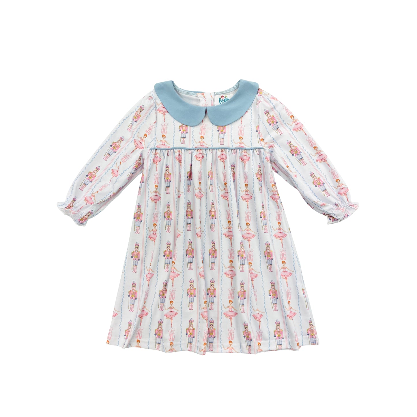 Funfetti Kids Girl Nutcracker Blue Collar Dress