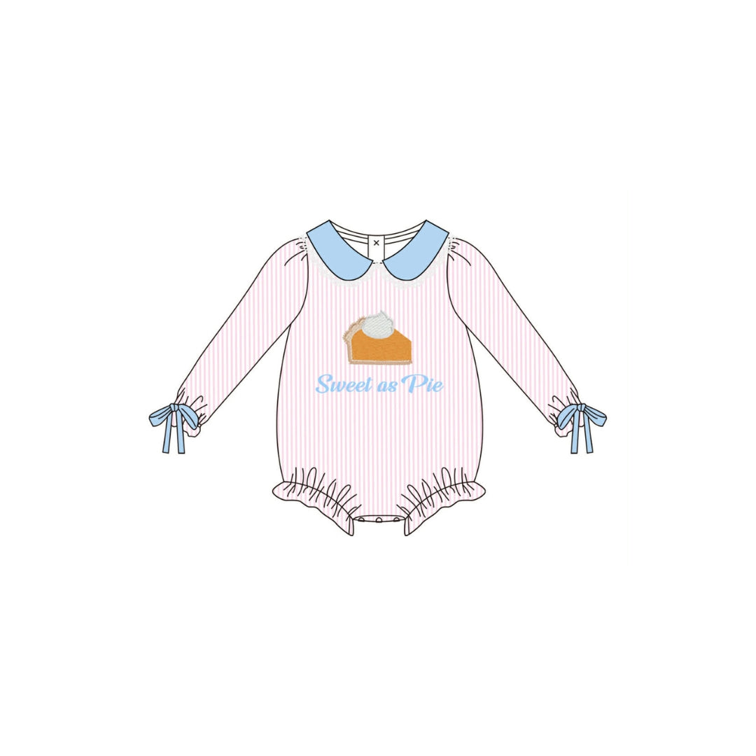 PRE ORDER - Funfetti Kids Sweet as Pie Applique Bubble wth Lace Collar Detail