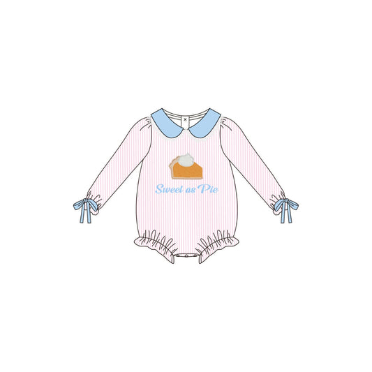 PRE ORDER - Funfetti Kids Sweet as Pie Applique Bubble wth Lace Collar Detail