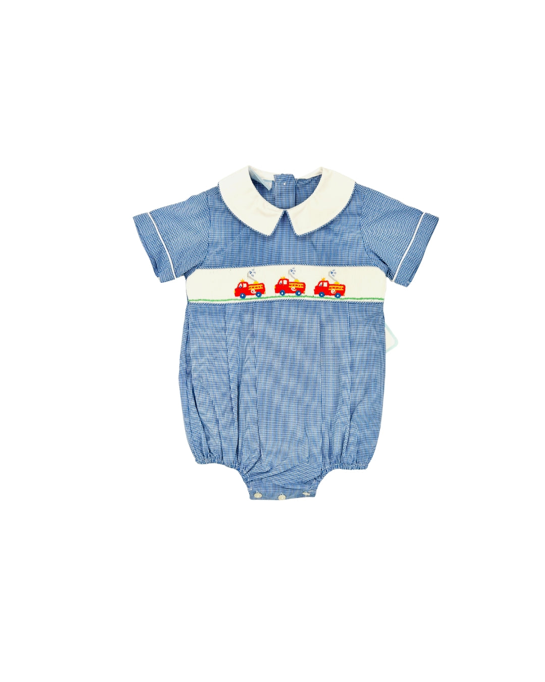 Petit Bebe Hand Smocked Firetruck BUbble