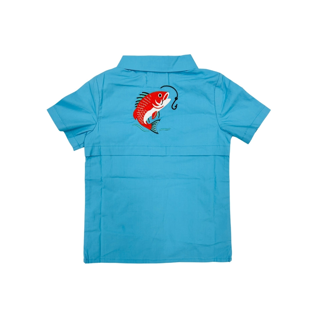 PRE ORDER - Hazel Blue Red Fish Fishing Shirt