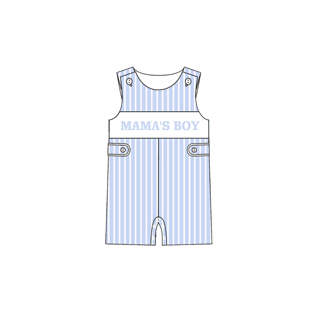 PRE ORDER - POSH Smocked Mamas Boy Striped Jon Jon