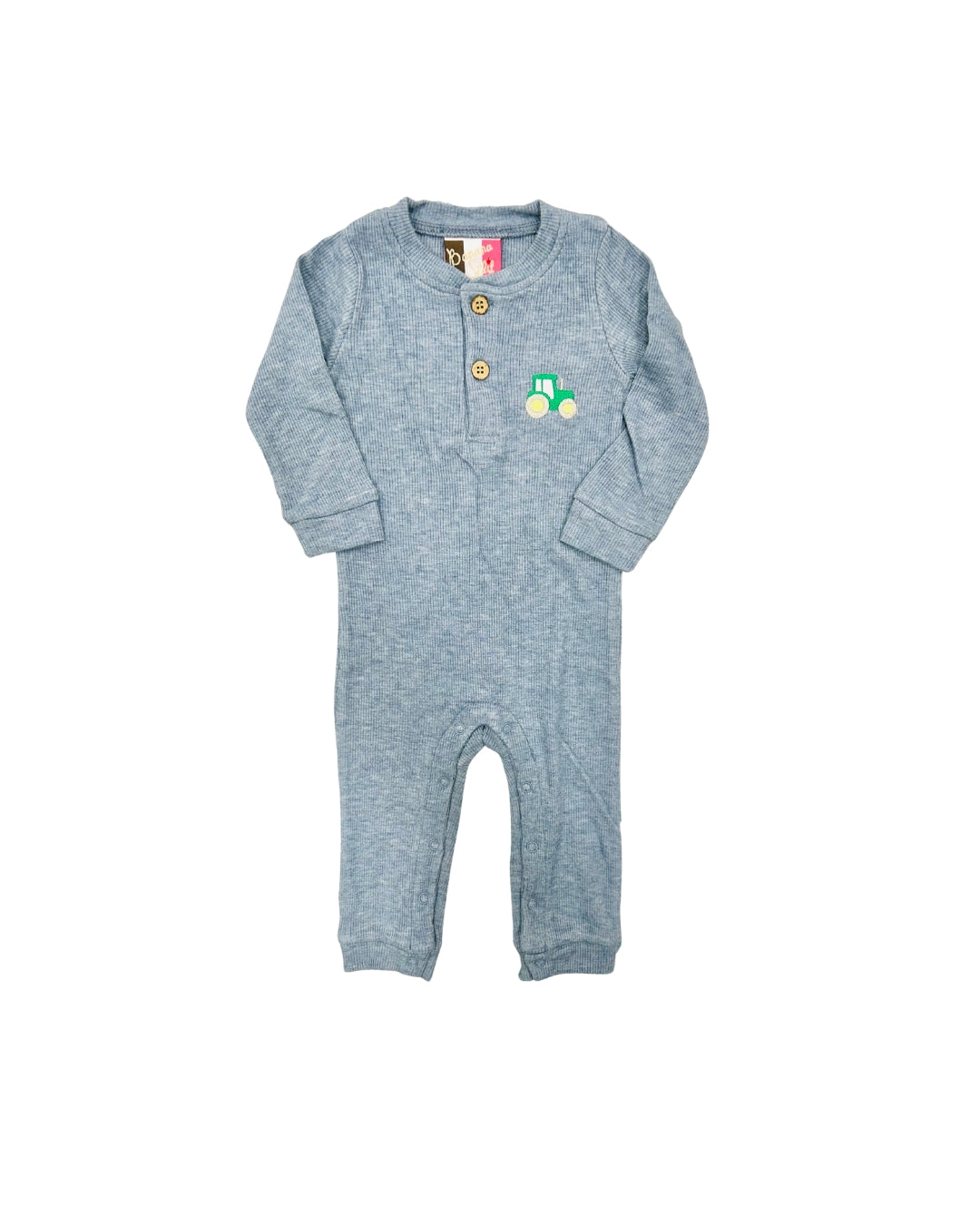 Banana Split Embroidered Tractor Romper