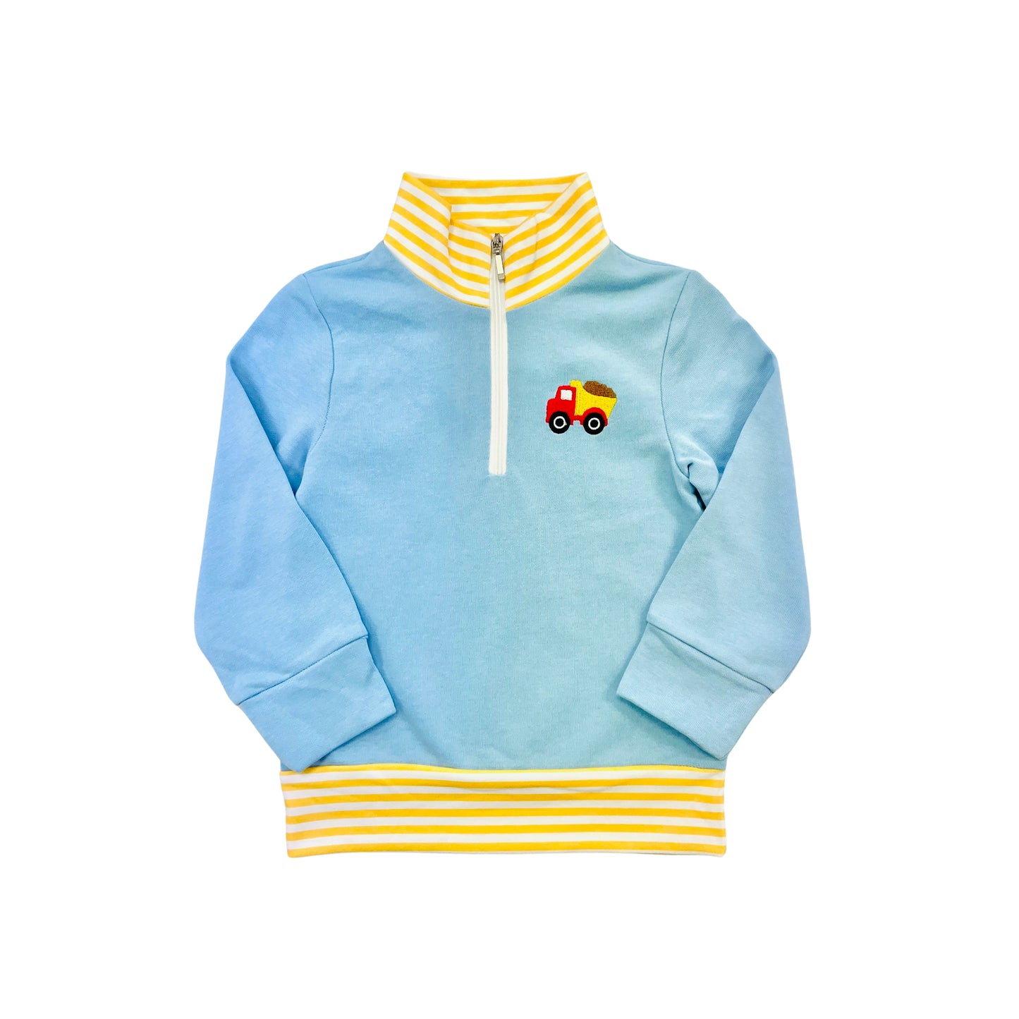 Funfetti Kids Boy Embroidered Dump Truck Zipper Pullover