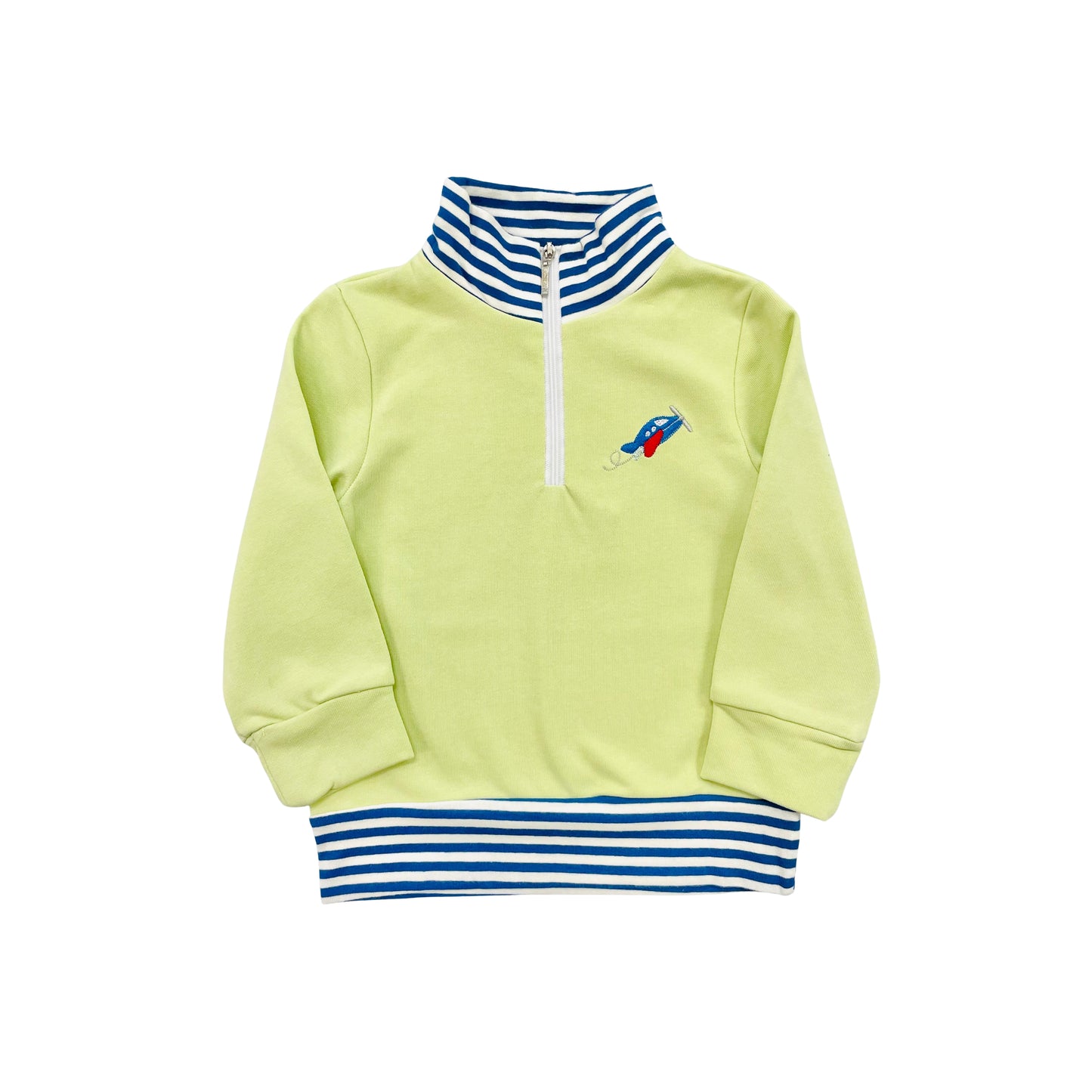 Funfetti Kids Boy Embroidered Airplane Zipper Pullover