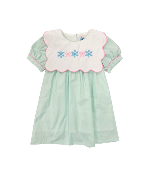 Funfetti Kids Embroidered Snowflake/Bow Dress