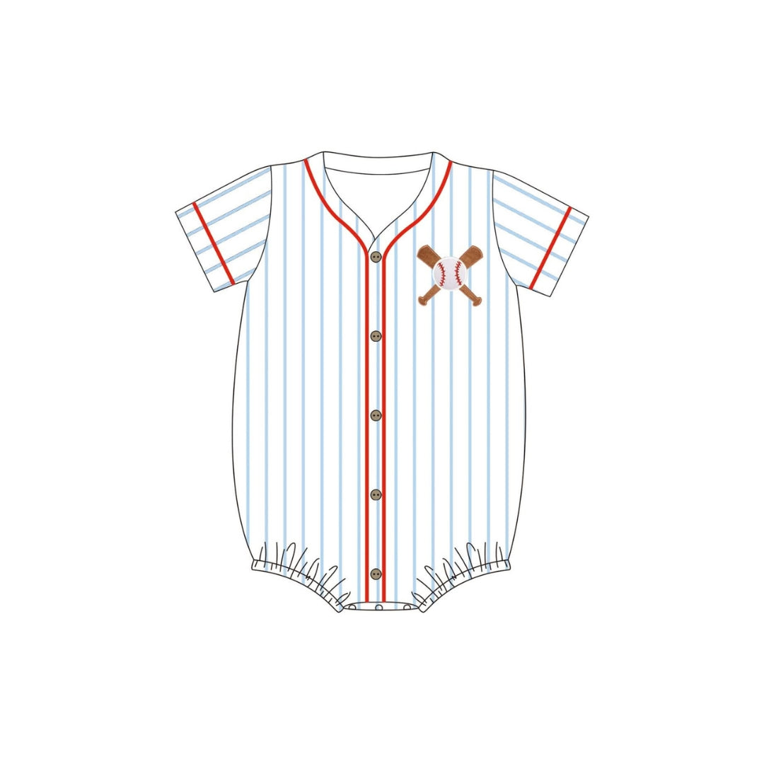 PRE ORDER - Funfetti Kids Blue Stripe Embroidered Baseball Bubble