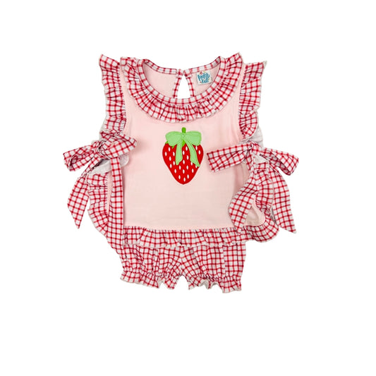 Funfetti Kids Strawberry/Gingham Bloomer Set