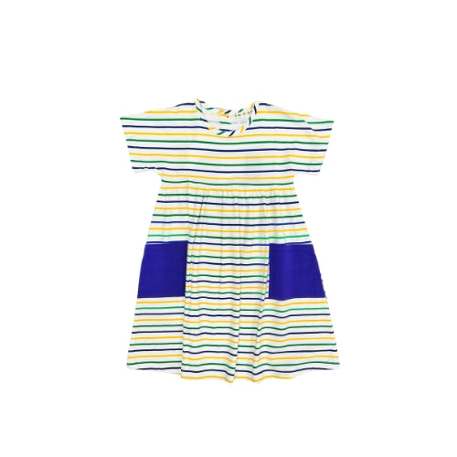 Krewe of Baccus Girl Mardi Gras Stripe Dress