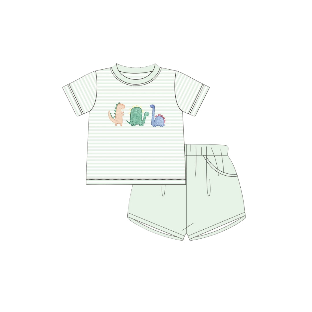 PRE ORDER - Funfetti Kids Dino Applique Short Set