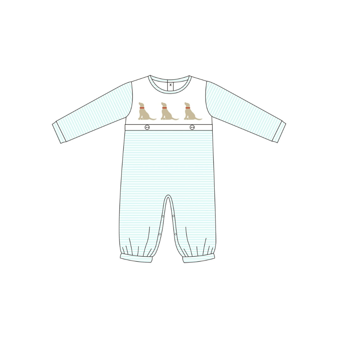 PRE ORDER - Funfetti Kids Lab Embroidered Stripe Romper