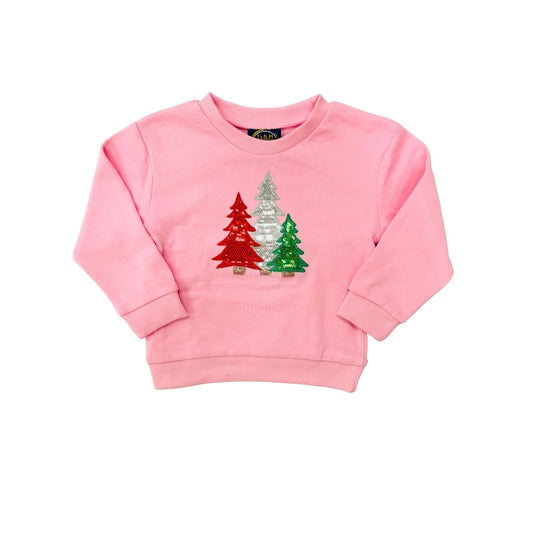 Emma Jean Sequin Christmas Trees Sweatshirt