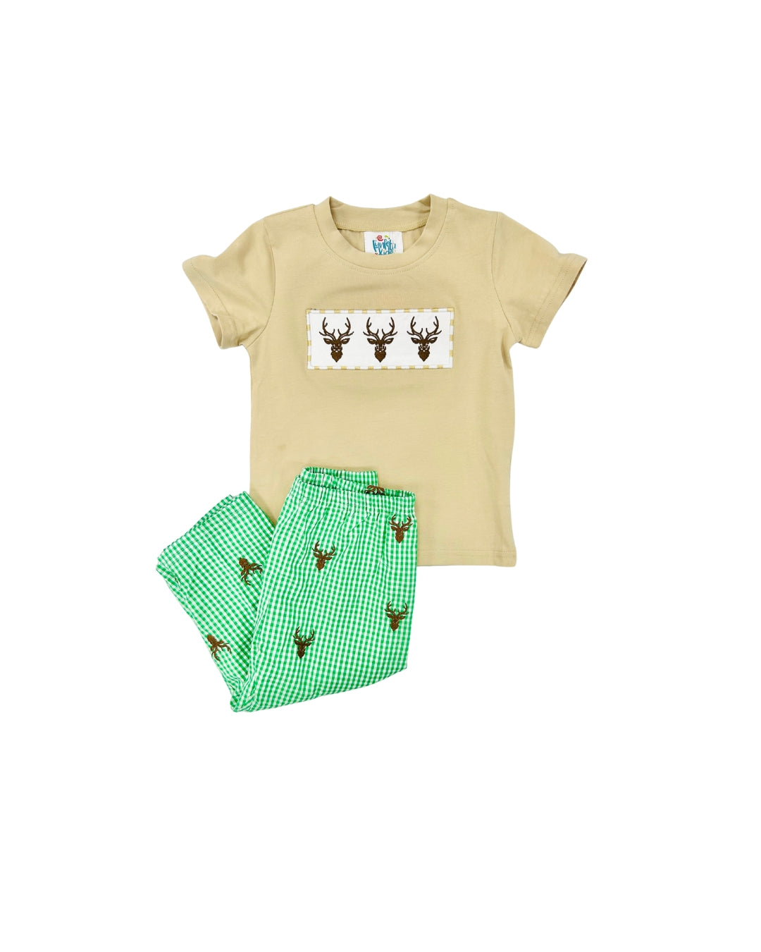 Funfetti Kids Embroidered Deer Pant Set