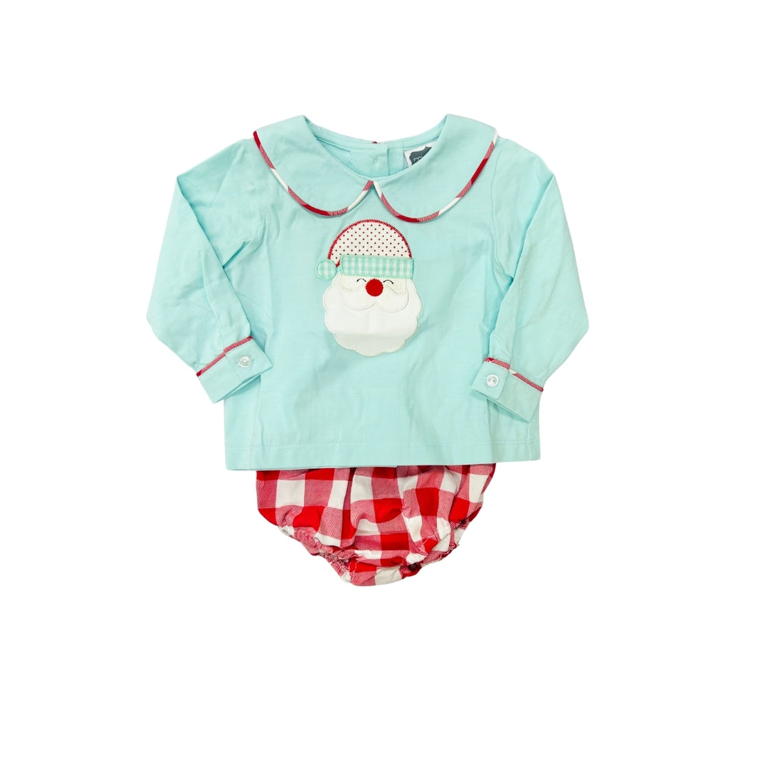 True Aqua/Red Santa Diaper Set