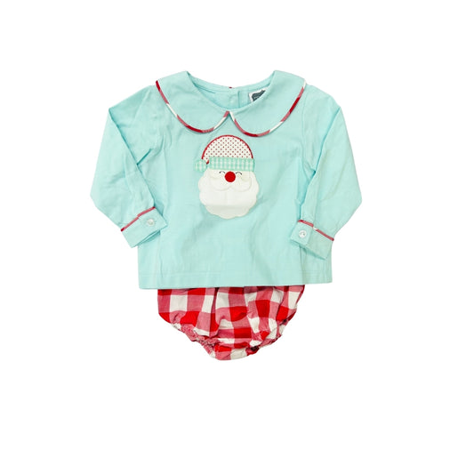 True Aqua/Red Santa Diaper Set