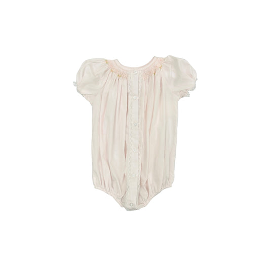 Baby Blessings Pink Hand Smocked Bubble