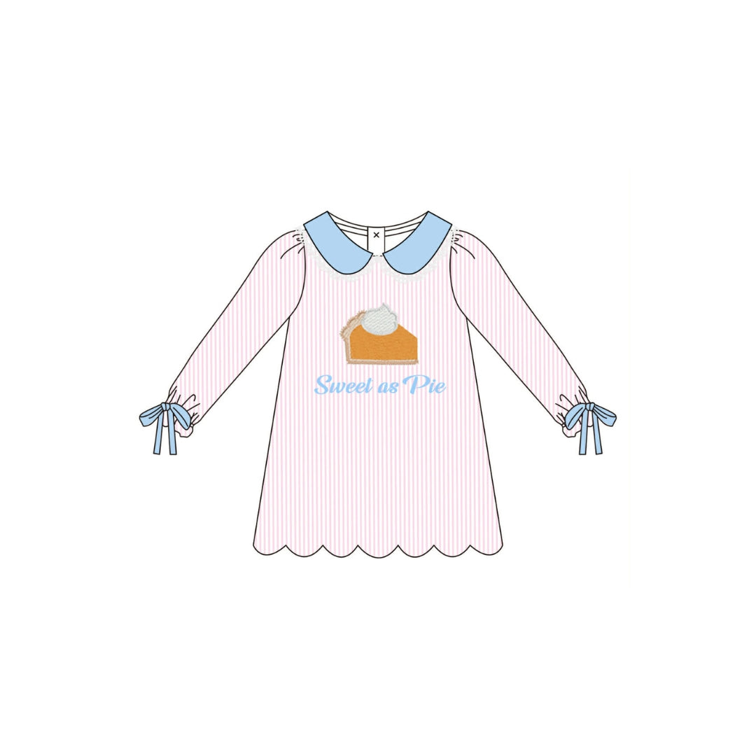 PRE ORDER - Funfetti Kids Sweet as Pie Applique Dress wth Lace Collar Detail