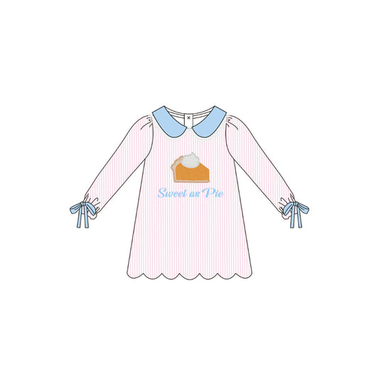 PRE ORDER - Funfetti Kids Sweet as Pie Applique Dress wth Lace Collar Detail