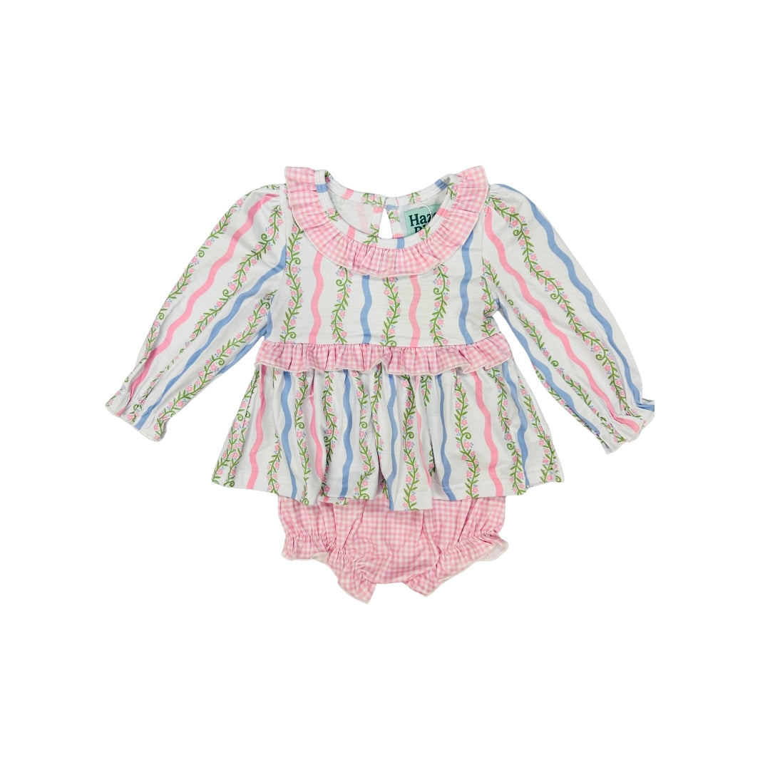 Hazel Blue Floral/Gingham Bloomer Set