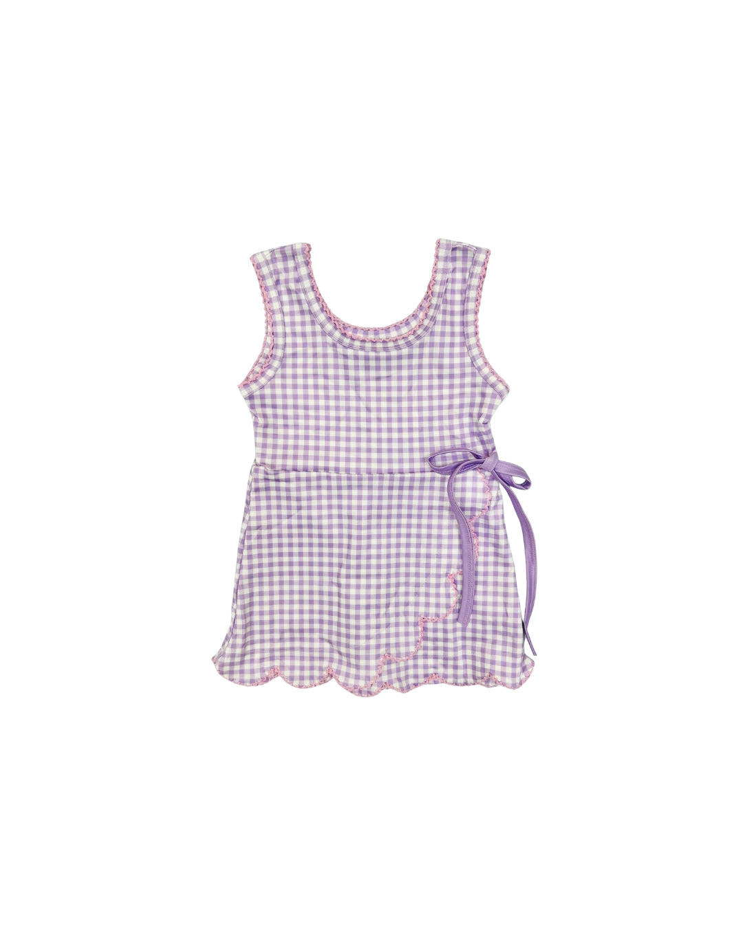 Funfetti Kids Purple Gingham Active Dress