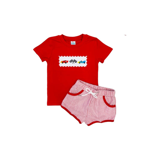 Funfetti Kids Embroidered Ready Set Go Short Set