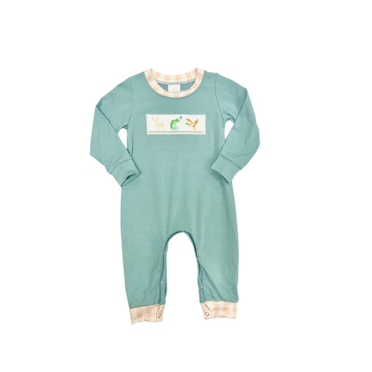 Boy Deer/Fish/Duck Embroidered Romper