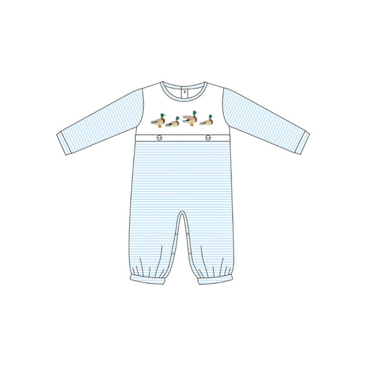 PRE ORDER - Funfetti Kids Mallard Embroidered Stripe Romper