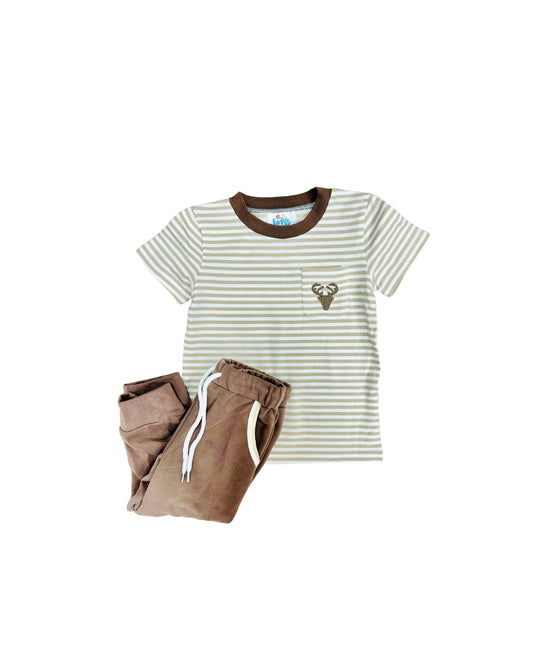 Funfetti Kids Embroidered Deer Jogger Set