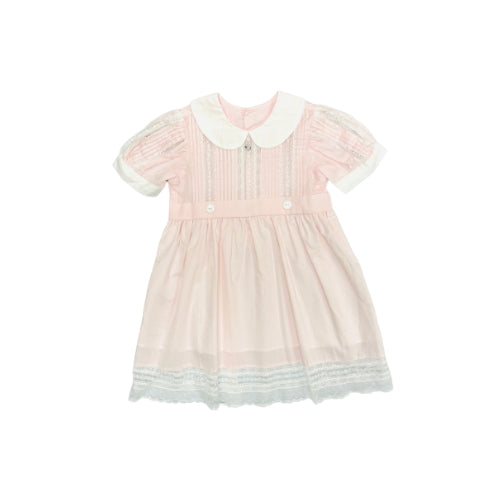 Remember Nguyen Girl Light Pink Dress with White Lace