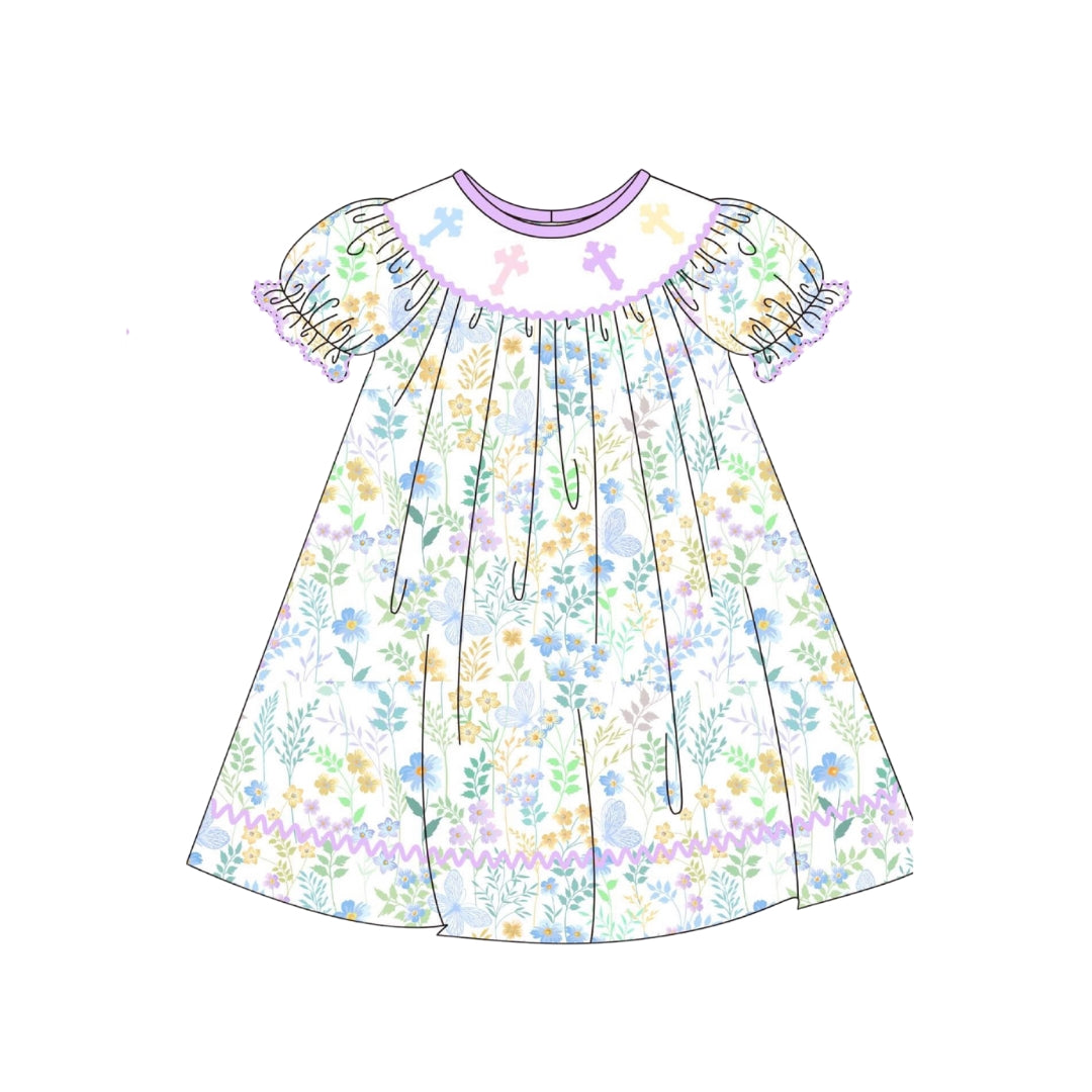 PRE ORDER - Funfetti Kids Floral/Cross Dress