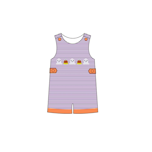 PRE ORDER - Funfetti Kids Purple Stripe Ghost/Candy Corn Applique Jon Jon