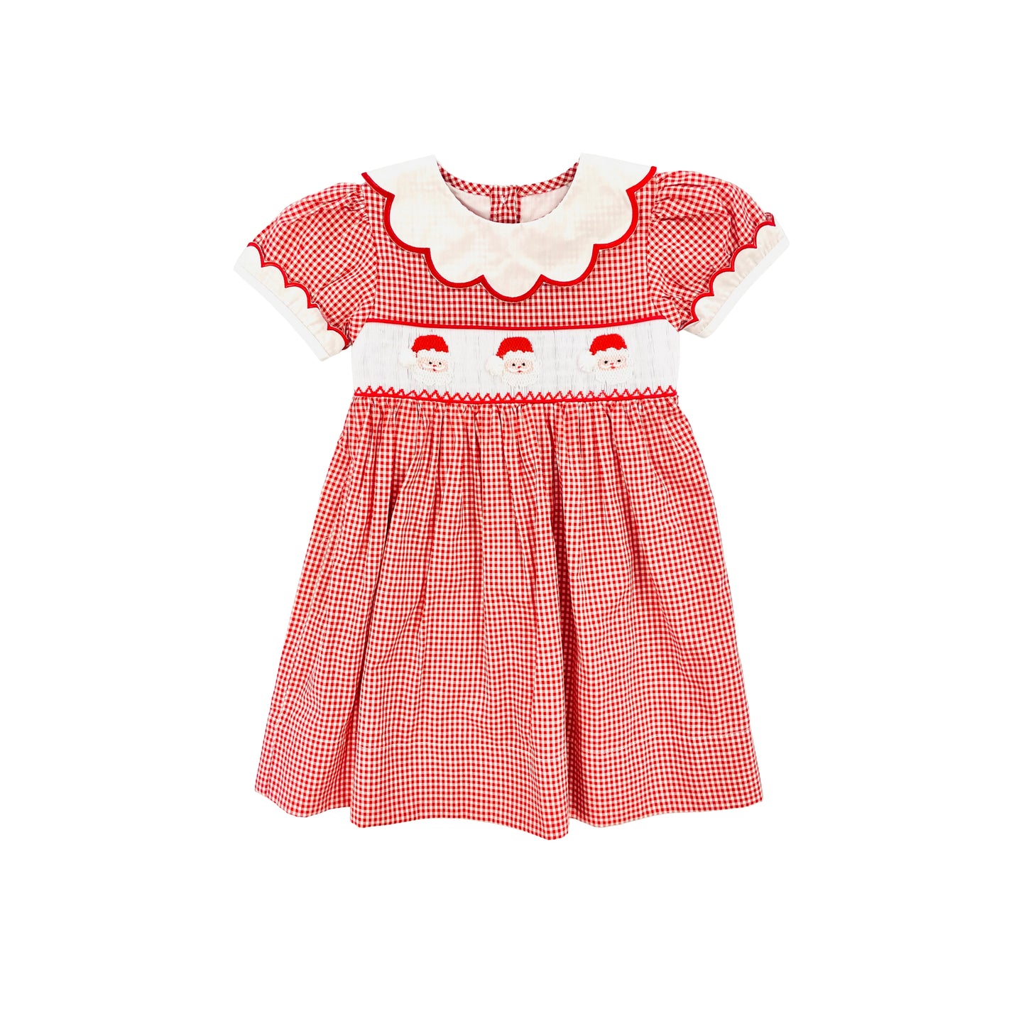 Elizabeth Ann Girl Smocked Santa Dress